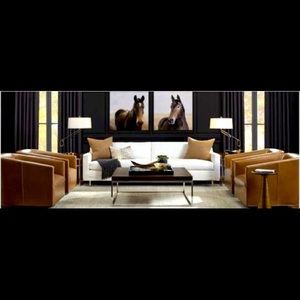 Set of 2 Mitchell Gold and Bob Williams equestrian pictures